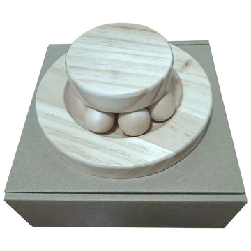 Wooden 2/3 Levels Pet Cat Toy Tower Tracks Disc Cat Intelligence Amusement Triple Play Disc Cat Toys Ball Training Toys